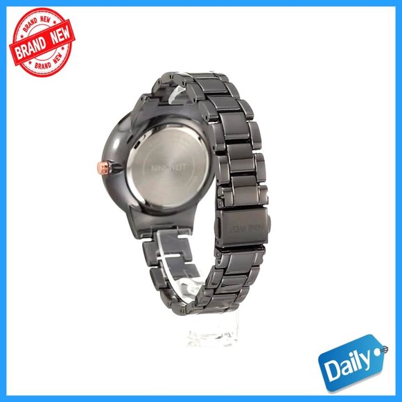 Crystal Accented Bracelet Watch, Adjustable Metal Band, Dress Style